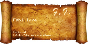 Fabi Imre névjegykártya